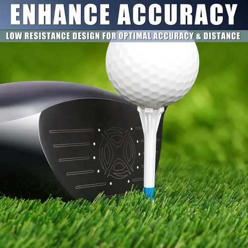 Vista 13 de CHAMPKEY Advanced 5-Prong Plastic Golf Tees 120 or 100 Pack - 50% Ball Contact Surface Optimization with Longer Distance Performance Golf Tees Blanco