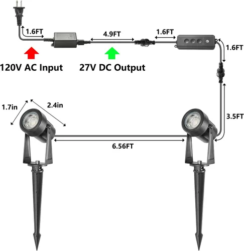 Vista 2 de SUNTHIN Iluminación de Paisaje Exterior con Controlador de Sensor de Anochecer a Amanecer, Paquete de 4