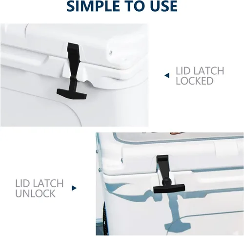Vista 4 de Pestillos de tapa de repuesto (paquete de 2) compatibles con todos los refrigeradores duros Yeti, RTIC, otros relacionados, hechos de goma dura