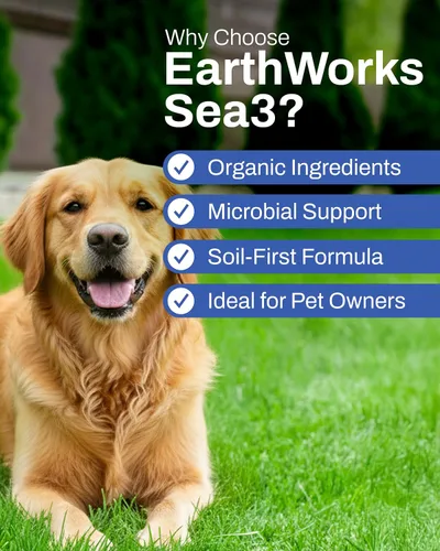 Vista 5 de EarthWorks for Home Sea3 - Acondicionador de suelo Fertilizante líquido orgánico con ácidos húmicos, algas y melaza para céspedes más saludables