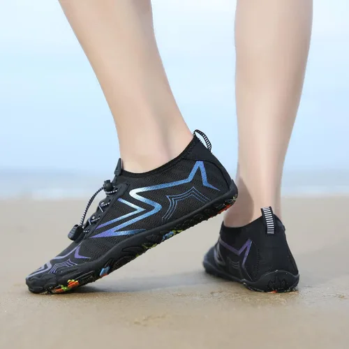 Vista 8 de Whatseaso Zapatos acuáticos para mujeres y hombres, de secado rápido, zapatos descalzos para buceo, natación, surf, aqua, caminar, playa, yoga