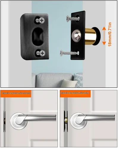 Vista 4 de Jiayi - Juego de 2 accesorios para puerta de armario, cierre de bola para puerta francesa, cierre de bola para la parte superior de la puerta