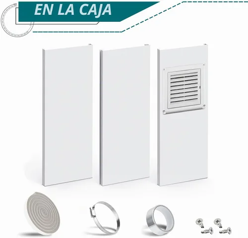 Vista 9 de Daisypower Kit de ventana de ventilación para secadora, kit de ventilación de ventana ajustable de 4 pulgadas con cubierta de ventilación