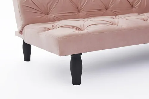 Vista 7 de Sofá cama de terciopelo convertible con patas de madera, cama plegable, sofá cama, sofá cama adecuado para sala de estar familiar, apartamento