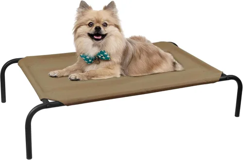 Vista 8 de Cuna elevada para mascotas pequeñas, cama elevada para perros con malla transpirable, marco de acero resistente
