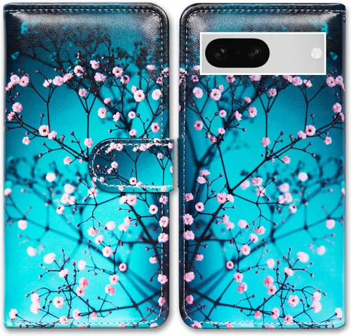 Vista 21 de Bcov Funda para Pixel 7a, diseño de pájaro negro de cuero verde con tapa para teléfono con ranura para tarjetas, soporte para Google Pixel 7a
