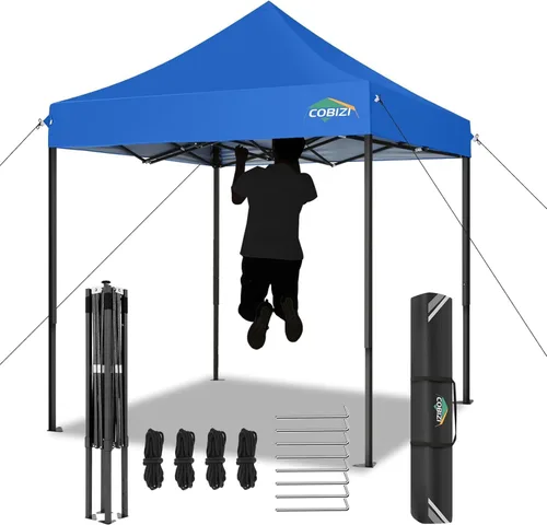 Vista 31 de COBIZI Tienda de campaña desplegable de 6.6 x 6.6 pies, toldo resistente, fácil de instalar, impermeable, para exteriores, fiestas, playa, jardín