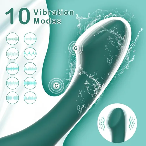 Vista 2 de Vibrador de clítoris de punto G, juguete sexual de silicona suave para mujeres y parejas Control de un botón,Diseño curvado ergonómico,10 modos