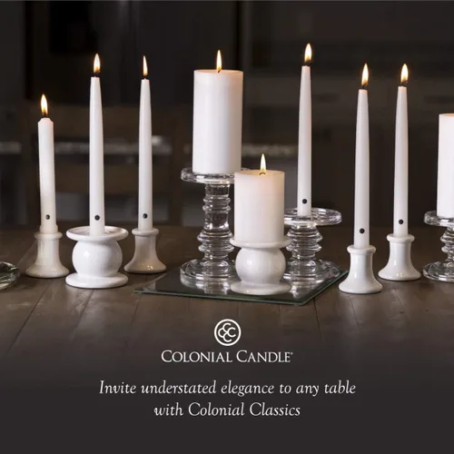 Vista 6 de Colonial Candle Handipt Collection - Vela cónica sin perfume, color blanco, 6 pulgadas, paquete de 12, hasta 4 horas de combustión