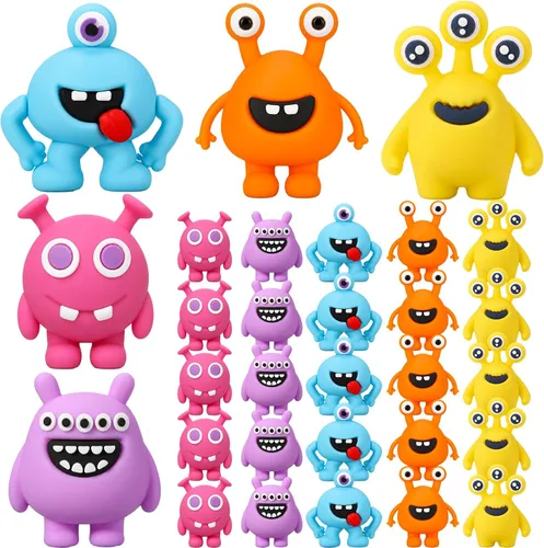 Vista 7 de Yinkin Mini figuras suaves de PVC Monster para fiesta, 50 piezas