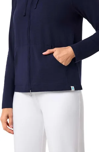 Vista 27 de Sudadera con capucha para la costa, de Coolibar, para mujer, UPF 50+, protege del sol