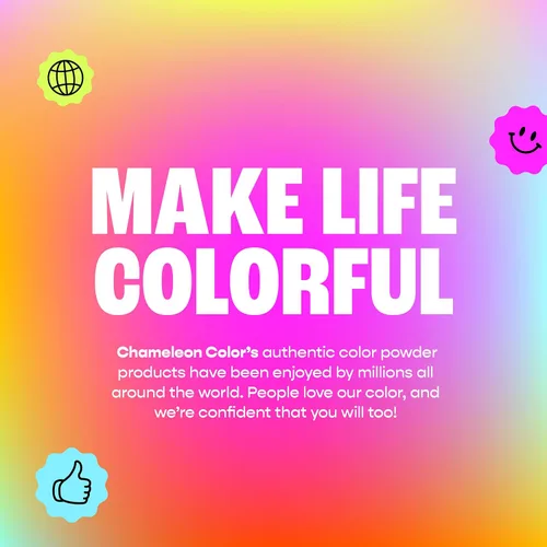 Vista 7 de Chameleon Colors Blue Gender Reveal Powder – Bolsas individuales de fácil apertura de polvo de tiza de color azul con embalaje opaco