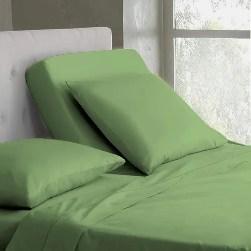 Vista 47 de Juego de sábanas de algodón de 600 hilos tamaño Queen dividido para base de cama ajustable, juego de sábanas de 4 piezas con bolsillo profundo