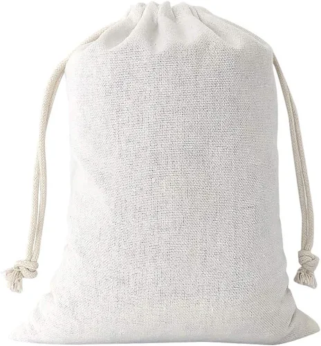 Vista 11 de SumDirect 20 bolsas de muselina de algodón, bolsas de regalo ligeras blancas transpirables con cordón, bolsas de almacenamiento reutilizables