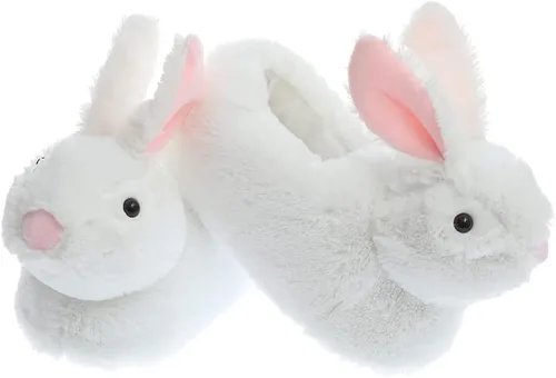 Vista 3 de Millffy Pantuflas clásicas de conejo para adultos, pantuflas de felpa de tamaño infantil, pantuflas de animales de pastor perro corgi disfraz calzado