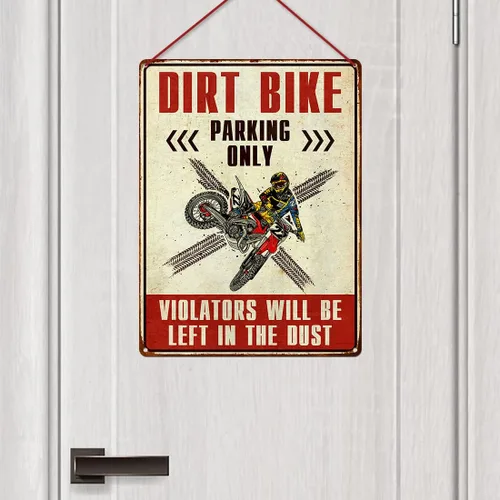 Vista 5 de Letrero decorativo de motocross para niños, accesorios de motocross para hombres, regalos de motocross para hombres, aluminio libre de óxido, 9 x 11