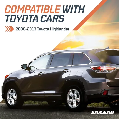 Vista 9 de SAILEAD - Visera solar para el lado izquierdo del conductor compatible con el Toyota Highlander 2008, 2009, 2010, 2012 o 2013, con luz
