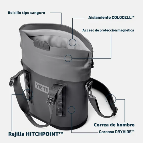 Vista 2 de YETI Enfriadores suaves portátiles Hopper Serie M con acceso MagShield