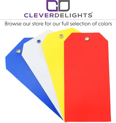 Vista 2 de CleverDelights Etiquetas de plástico azules - 4.75" x 2.375" - Paquete