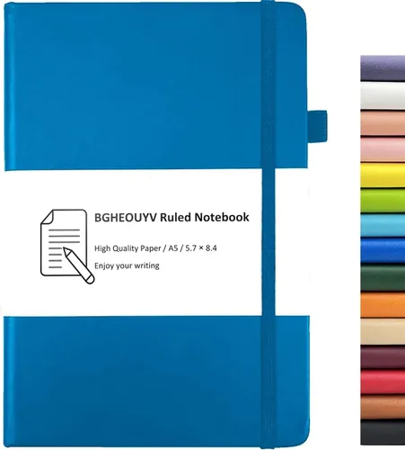 Vista 9 de Diario para cuaderno, cuaderno rayado con rayas universitarias A5, 160 páginas, diarios de tapa dura para escribir, cuadernos para el trabajo