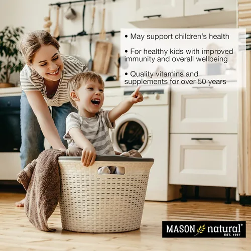 Vista 6 de MASON NATURAL Healthy Kids Probiótico con fibra - Función digestiva saludable, salud intestinal mejorada, 60 masticables