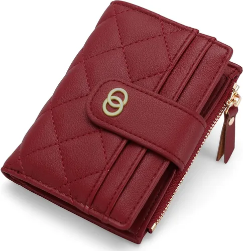 Vista 13 de GAEKEAO Billeteras pequeñas para mujer, con bloqueo RFID, de cuero, plegable, con cremallera, bolsillo para tarjetas de crédito, con ventana