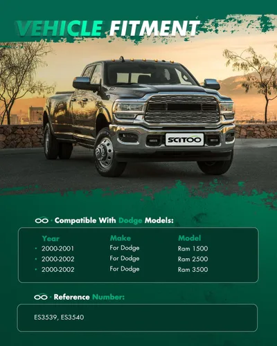 Vista 2 de SCITOO Kit de suspensión RWD de 4 piezas para 2000-2001 para Dodge Ram 1500 2000-2002 Ram 2500 Ram 3500 - Con piezas de suspensión extremo de barra