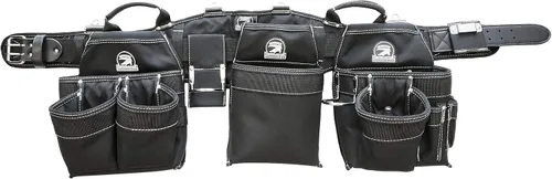 Vista 2 de Gatorback B145 Carpenters Triple Combo con cinturón de soporte trasero Pro-Comfort. Cinturón de trabajo resistente (pequeño 26"-30" sobre la ropa)