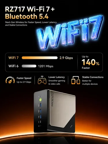 Vista 8 de GMKtec T2S AI Mini PC Intel Ultra X7 358H (Beat 285H /HX370) Arc B390