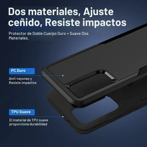 Vista 5 de Funda para Galaxy S20 Plus, con protector de pantalla HD [prueba de caídas de grado militar] Funda protectora resistente a prueba de golpes