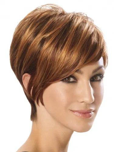 Vista 3 de Hairdo Hairuwear - Peluca corta de corte en ángulo, trigo dorado