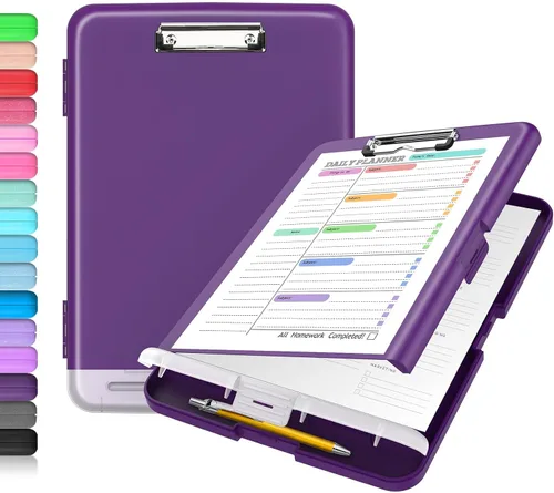 Vista 12 de Sooez - Sujetapapeles de documentos clínicos con almacenamiento, sujetapapeles de plástico resistente, de alta capacidad, con soporte para bolígrafo