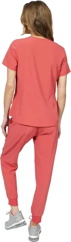 Vista 2 de Conjunto de uniforme médico para mujer, con 7 bolsillos, elástico en 4 direcciones, para enfermera, dentista, Elements Select ES2956