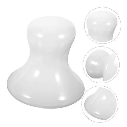 Vista 4 de Uonlytech Gua Sha Tools Health Jade Stones Hongos raspado herramienta de masaje para spa en casa, 2 piezas, color blanco