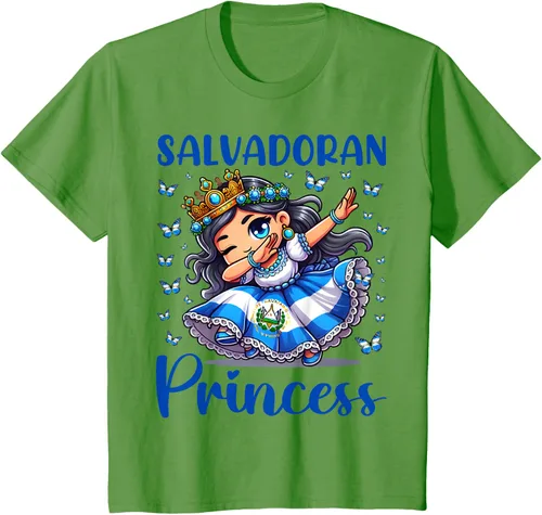 Vista 14 de Camiseta de princesa salvadoreña dabbing para niñas y niños