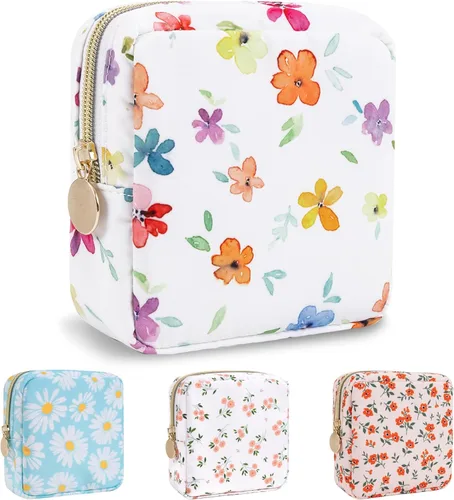 Vista 45 de izuzta Nylon Lager Pequeño Slim Mini Maquillaje Bolsa Organizador, Beige, Viajes
