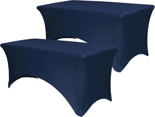 Vista 29 de Paquete de 2 manteles de mesa elásticos de elastano para mesas rectangulares de 4 pies, mantel ajustable de 48 pulgadas de largo x 30 pulgadas