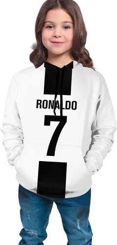 Vista 3 de Ronaldo 7 Cr7 - Suéter con capucha para adolescentes niños y niñas con bolsillo