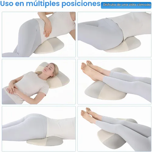 Vista 7 de BALAPET Almohada lumbar de espuma viscoelástica para cama, almohada ergonómica de apoyo de espalda baja para dormir, cojín de apoyo de cintura