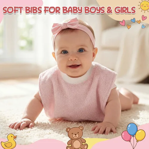 Vista 3 de Foaincore 3 piezas de cobertura completa para niños pequeños, baberos de bebé, baberos absorbentes de algodón toalla de rizo para niños pequeños