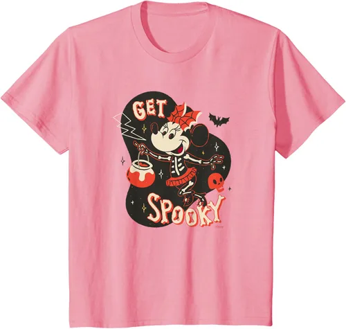 Vista 57 de Disney Disfraz de esqueleto de Minnie Mouse para Halloween, camiseta espeluznante Negro
