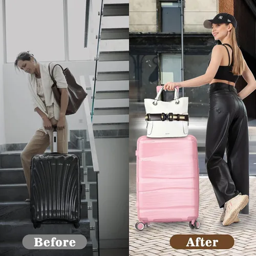 Vista 5 de Cinturón de viaje para correas de equipaje sobre el asa, elegante y ajustable correa de equipaje para bolsa de transporte, correas de equipaje
