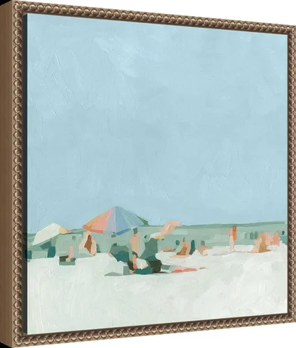 Vista 2 de Amanti Art Lienzo enmarcado para pared, 16 x 16 pulgadas, paleta de verano I de Emma Scarvey, lienzo enmarcado para pared, obras de arte de playa