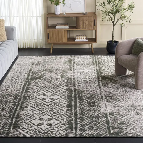 Vista 31 de SAFAVIEH Alfombra de área 8x10 - Colección Adirondack - Grande - Negro y plateado, diseño marroquí bohemio, no suelta pelusa y fácil de limpiar