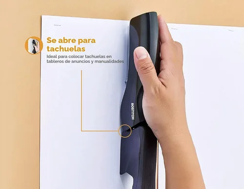 Vista 5 de Bostitch Grapadora de oficina resistente, grapadora de 40 hojas para escritorio, tira completa, incluye 1260 grapas, color negro