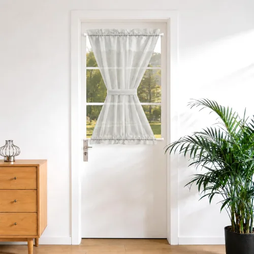 Vista 25 de Aquazolax - Cortinas transparentes para puerta y ventana gris - Cortinas con bolsillo para barra de 25 x 40 pulgadas para puertas de cristal
