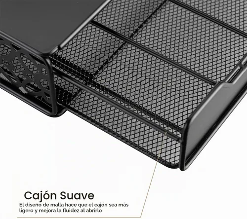 Vista 5 de Flagship Cajón de almacenamiento de cápsulas de café, organizador para Keurig (42 cápsulas, hierro)