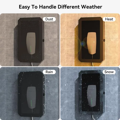 Vista 13 de YONZEE Caja de estación de carga de pared para Tesla Model Y Juniper 3 S X, funda protectora de cubierta de carga de vehículo eléctrico
