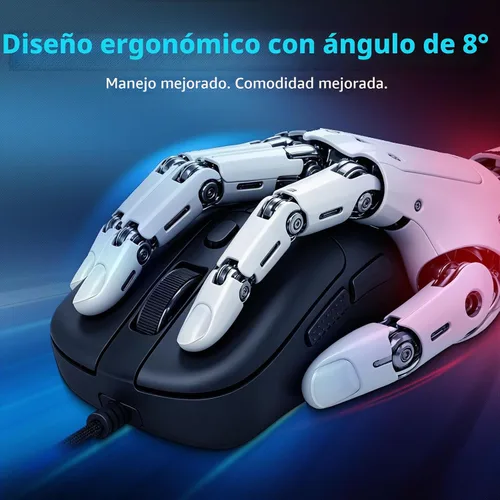 Vista 7 de Redragon Ratón para juegos con cable, ligero, 6 botones programables, negro