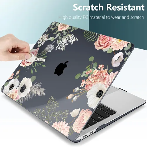 Vista 52 de TWOLSKOO Funda para MacBook Air de 13,3 pulgadas (versión antigua 2018-2021, modelos: M1 A2337, A2179, A1932) - Carcasa rígida con protector de Flor